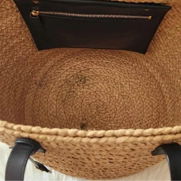 Saint Laurent Ladies Natural Medium Panier Raffia Bag - Picture 4 of 15